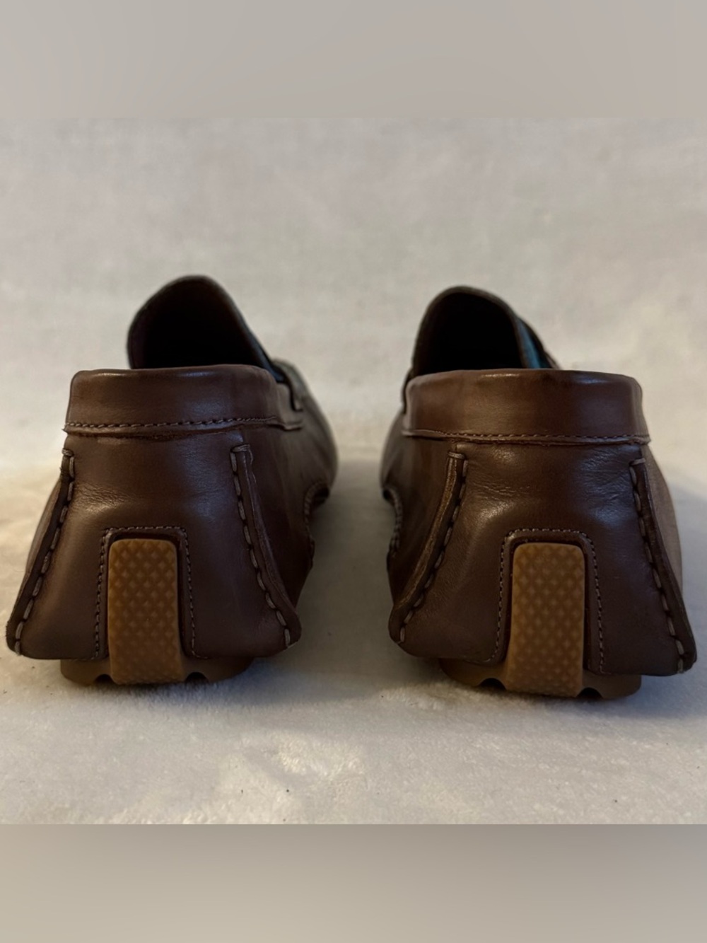 Bacco Bucci Albatros Leather Penny Loafers Tan Blue Suede - Picture 3 of 14